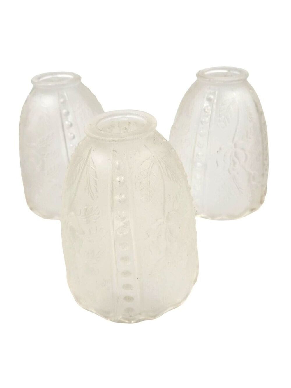 Vintage Frosted Glass Ruffled Lamp Shade Replacement Bell Light Cover 6 Inch - Picture 2 of 9